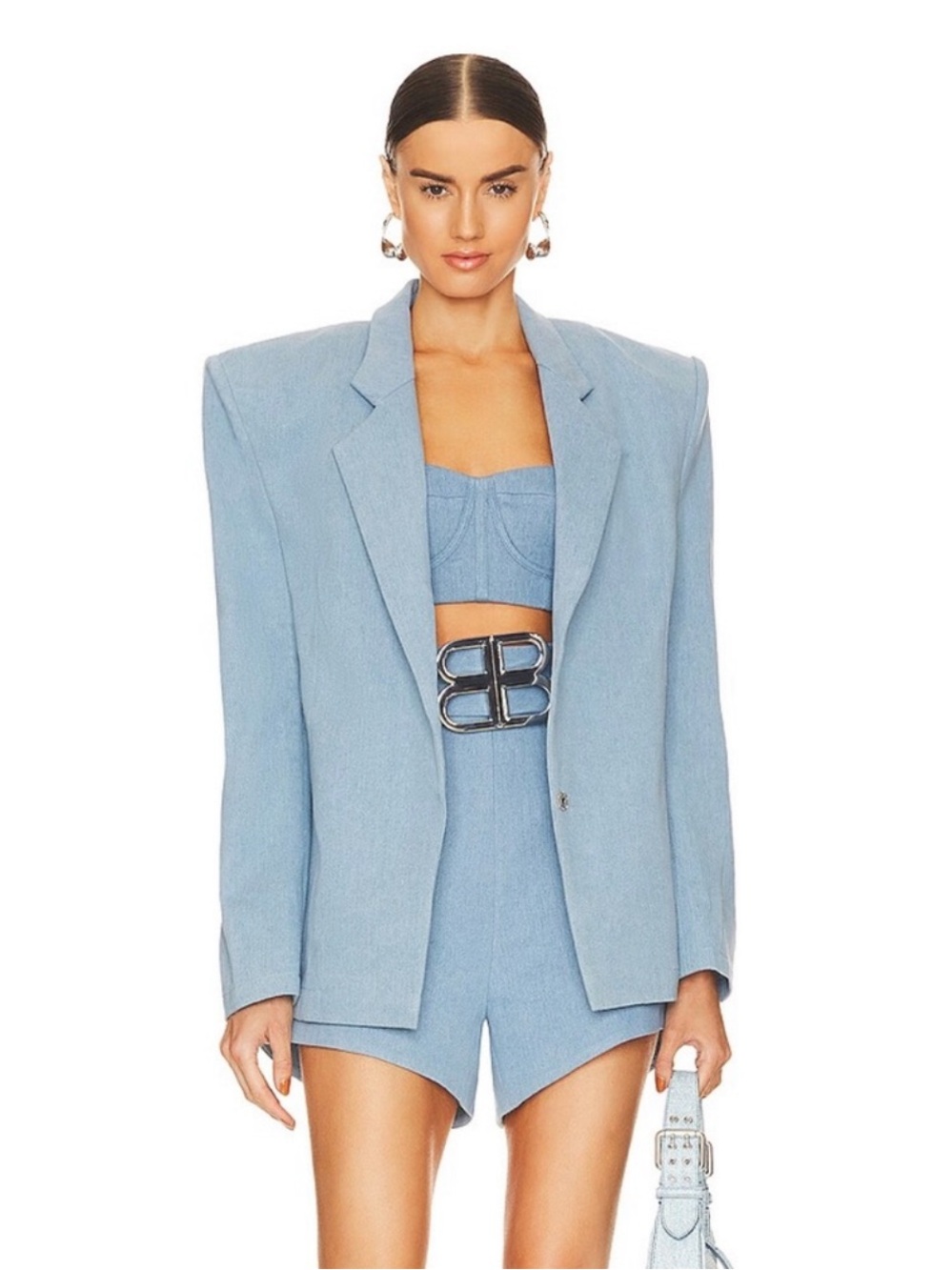Bronx and Banco Light Blue Oversized Blazer